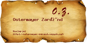 Ostermayer Zaránd névjegykártya